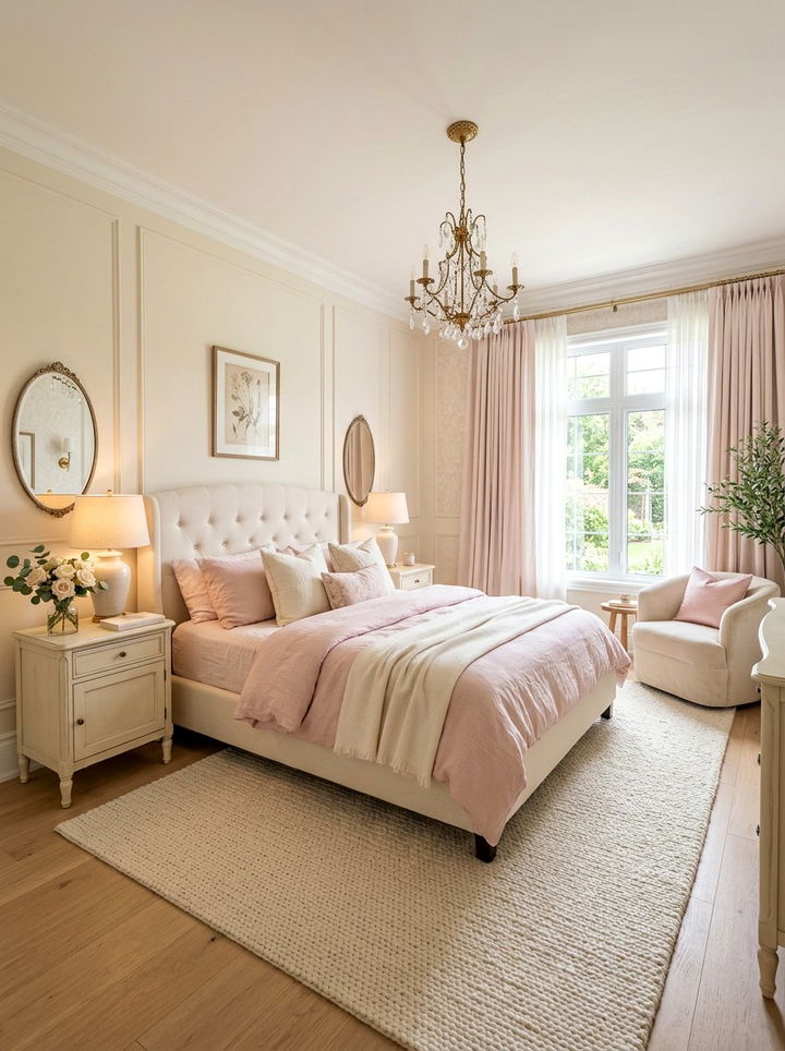 Pink and cream bedroom - 30 pale pink bedroom ideas