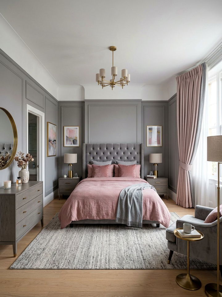 Pink and gray master bedroom - 30 pink and gray bedroom ideas