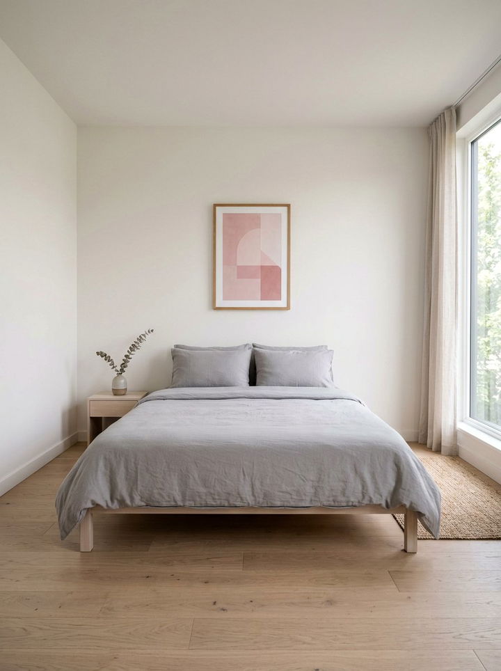 Pink and gray minimalist bedroom - 30 pink and gray bedroom ideas