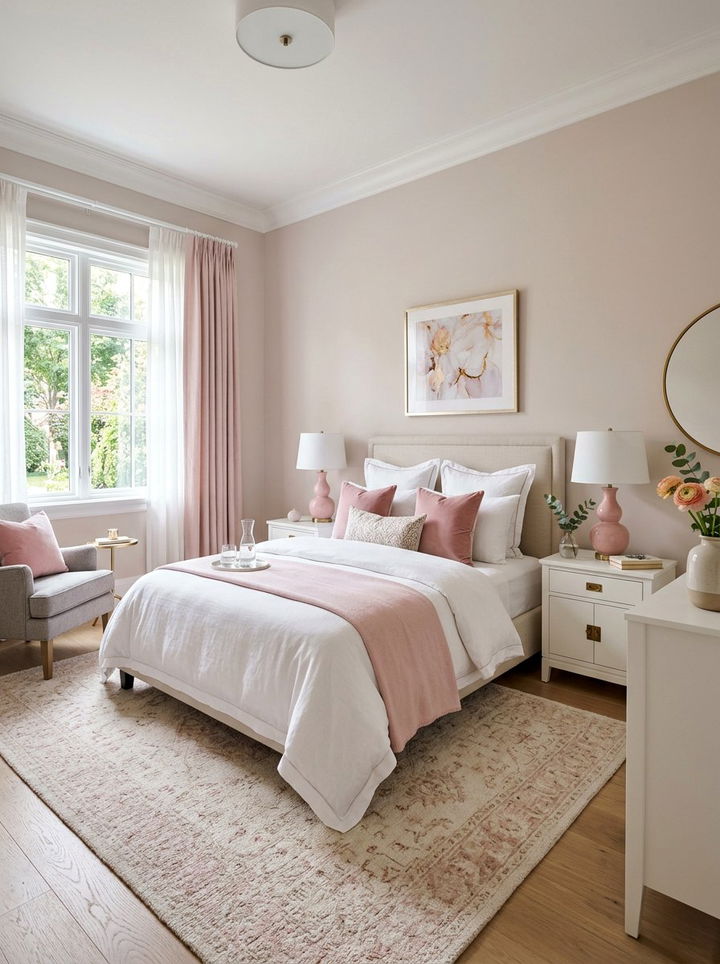 Pink and white guest bedroom - 30 pink and white bedroom ideas