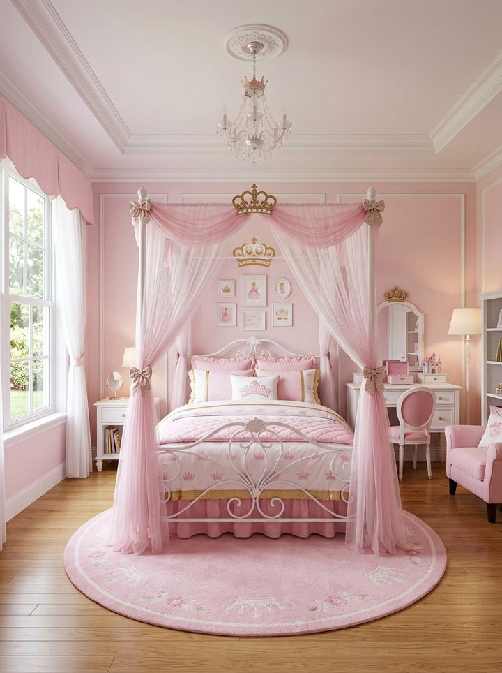 Pink and white princess bedroom - 30 pink and white bedroom ideas