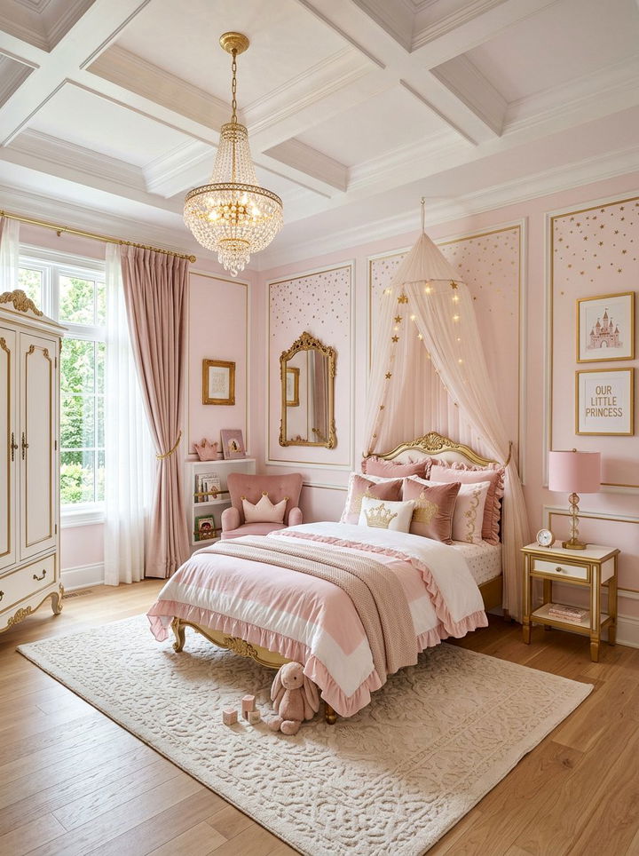 Pink gold bedroom - 30 toddler bedroom ideas