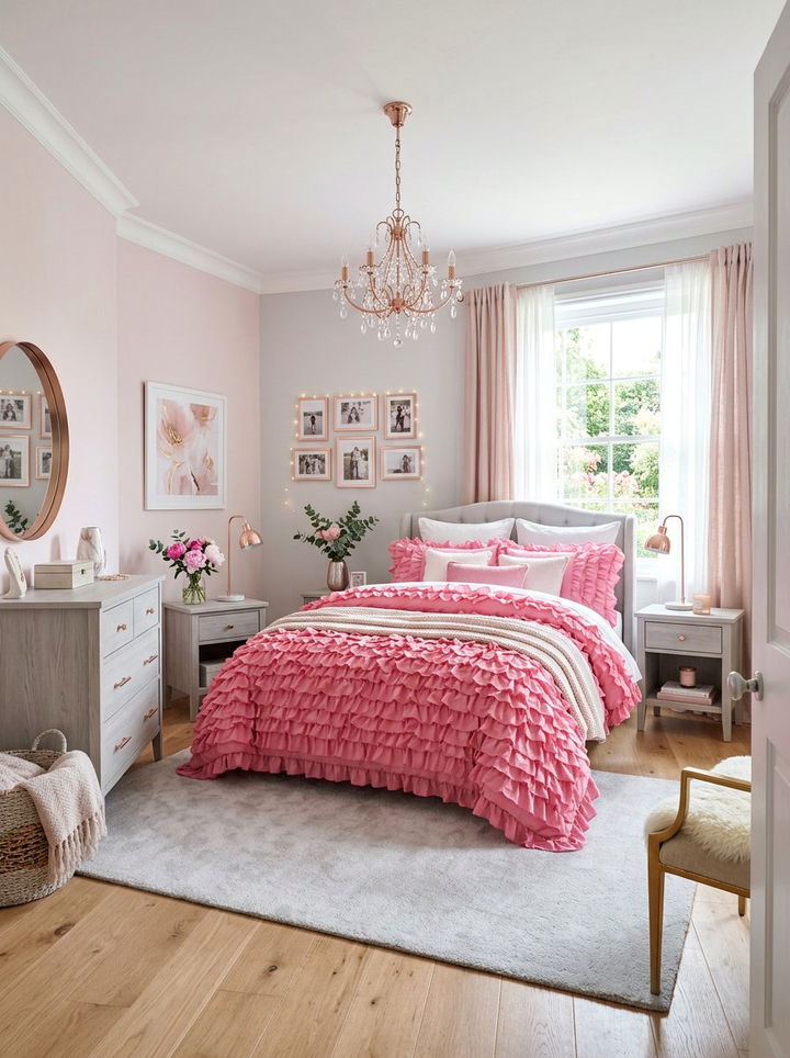 Pink ruffle comforter - 30 bedroom comforters