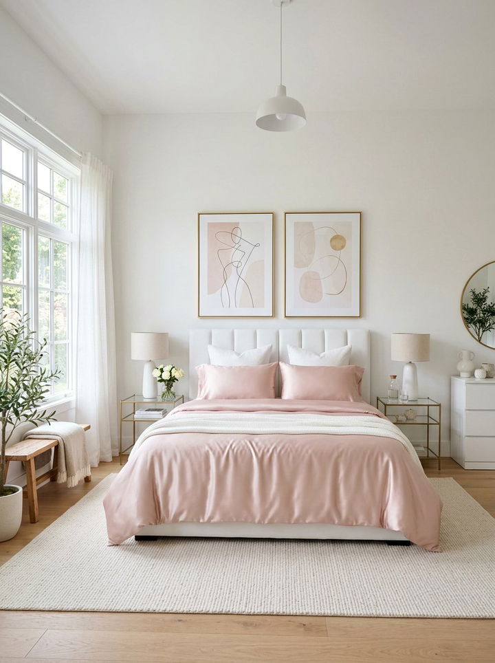 Pink silk sheets - 30 bedroom silk bedding ideas