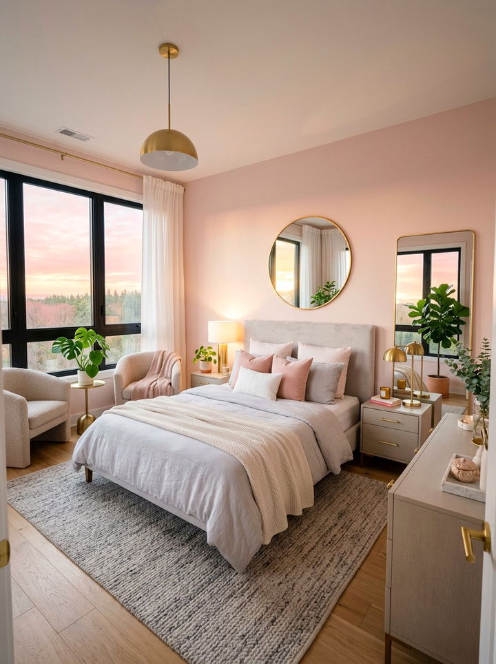 Pink sunrise bedroom - 30 sky inspired bedroom color ideas