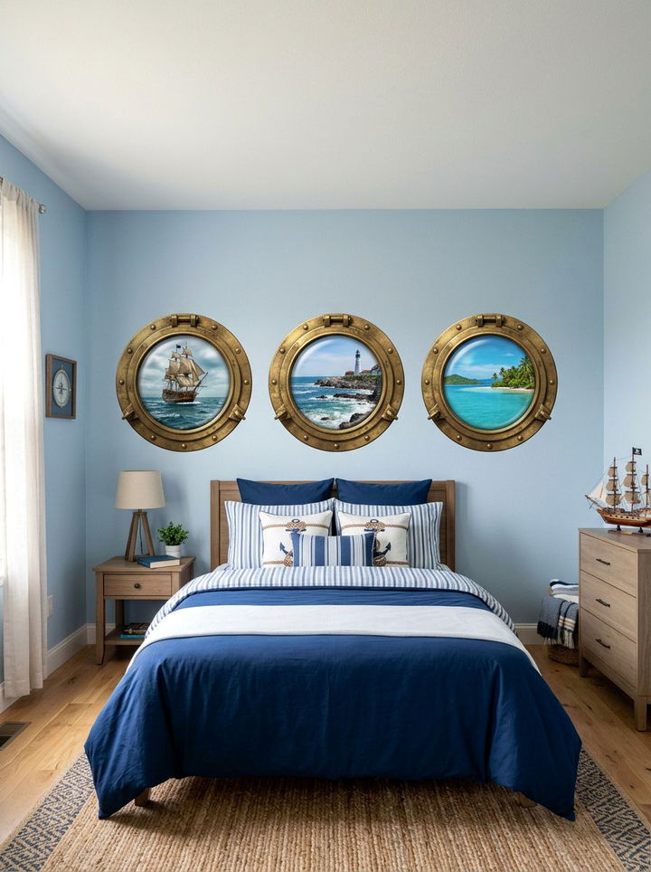 Pirate Ship Porthole Decal - 30 pirate bedroom ideas