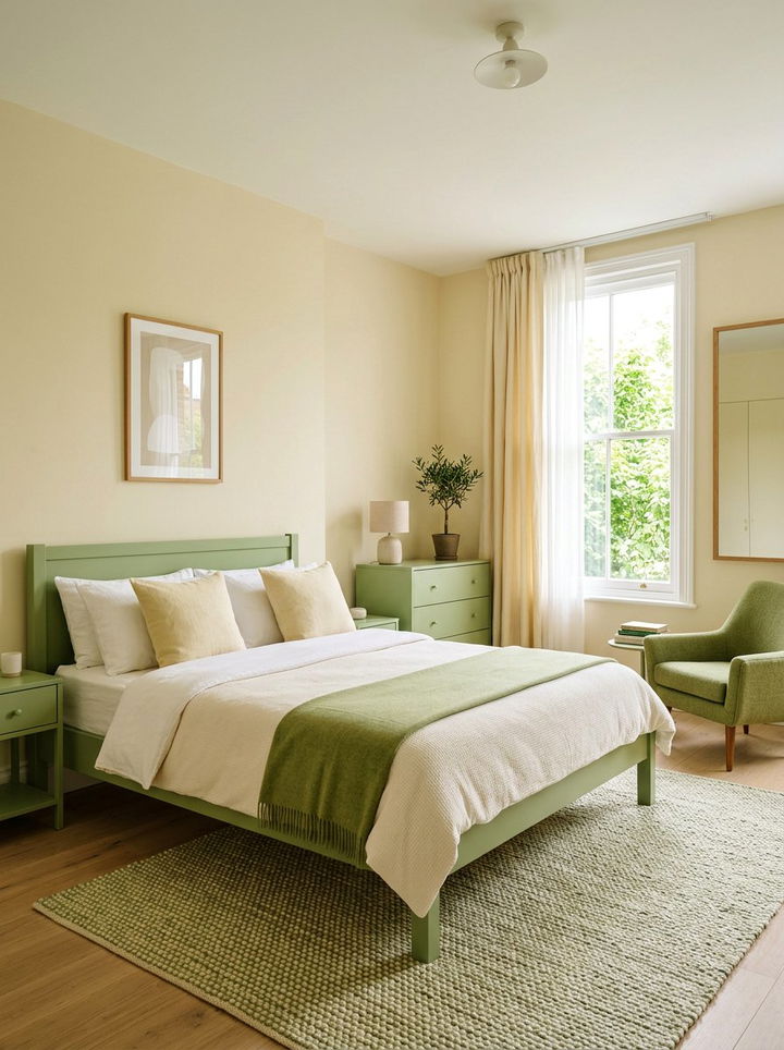 Pistachio Green And Creamy Yellow Bedroom - 30 yellow green bedroom ideas