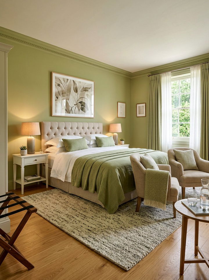 Pistachio Green Guest Bedroom - 30 pastel green bedroom ideas