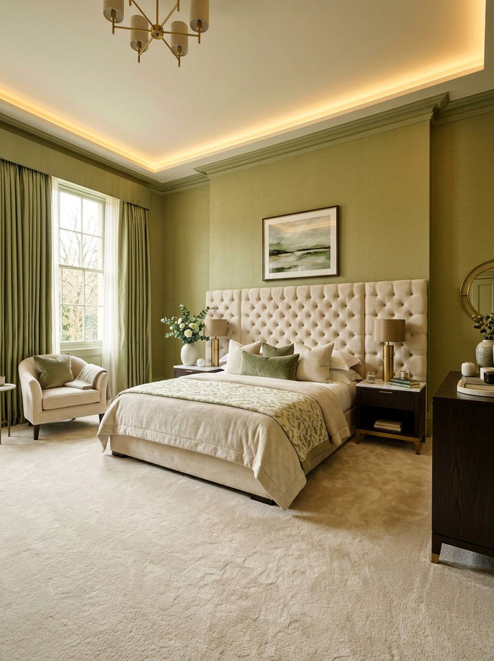 Pistachio Green Luxury Bedroom - 30 pastel green bedroom ideas