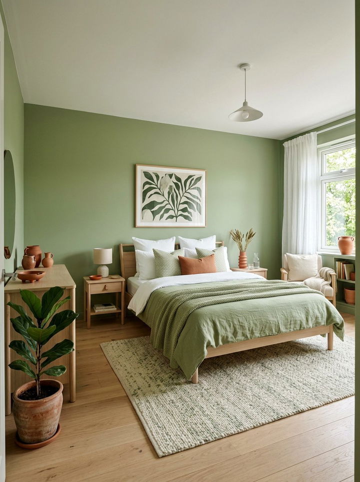 Pistachio Green Scandinavian Bedroom - 30 scandinavian green bedroom ideas