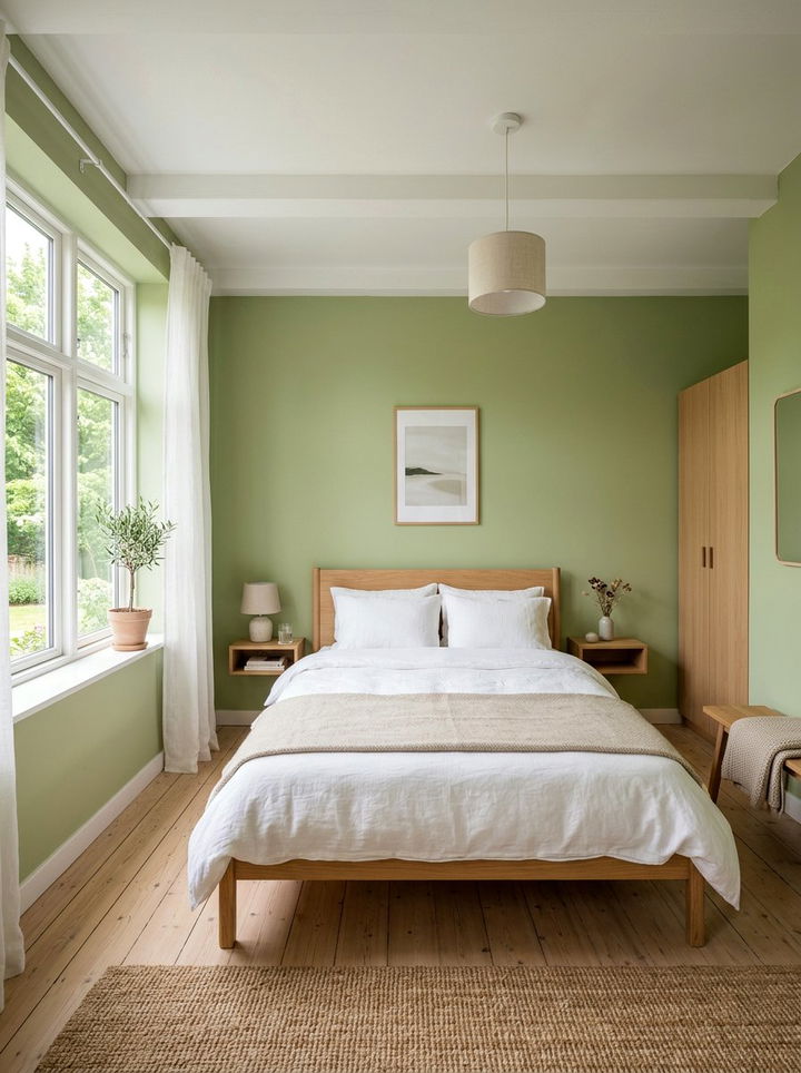 Pistachio green bedroom - 30 summer inspired bedroom color ideas