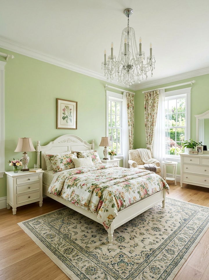 Pistachio green bedroom - 30 traditional green bedroom ideas