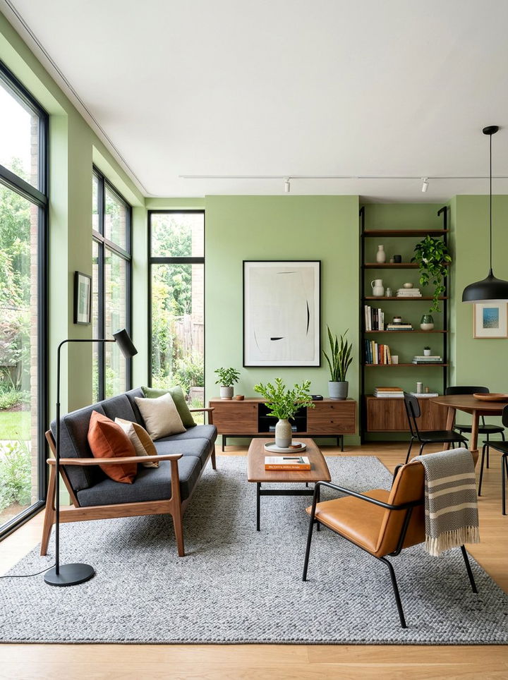 Pistachio green modern room - 30 minimalist green bedroom ideas