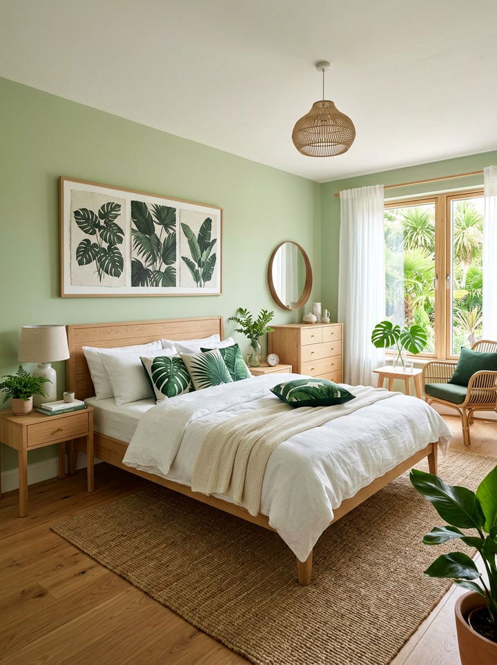 Pistachio tropical bedroom - 30 tropical bedroom color ideas