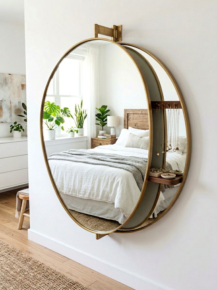 Pivoting Wall Mirror - 30 bedroom transforming furniture ideas