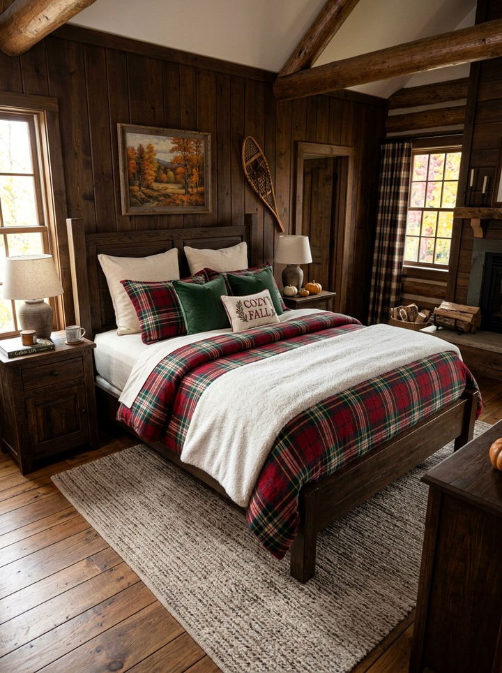 Plaid Fall Bedding - 30 bedroom layered bedding ideas