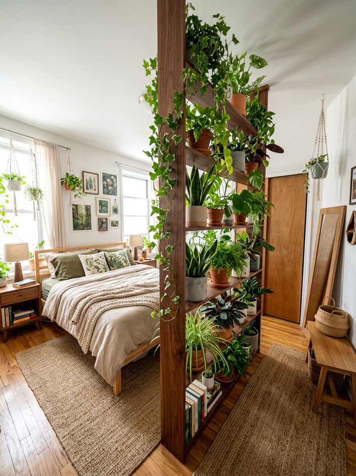 Plant Shelf Divider - 30 bedroom closet dividers