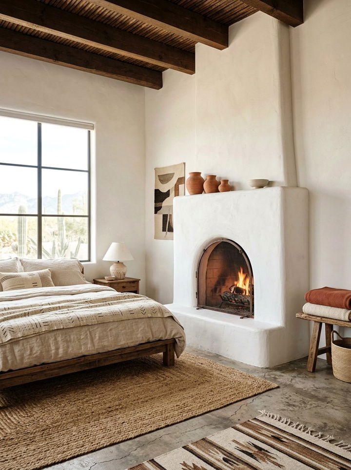 Plaster Bedroom Fireplace - 30 bedroom wood burning fireplace ideas