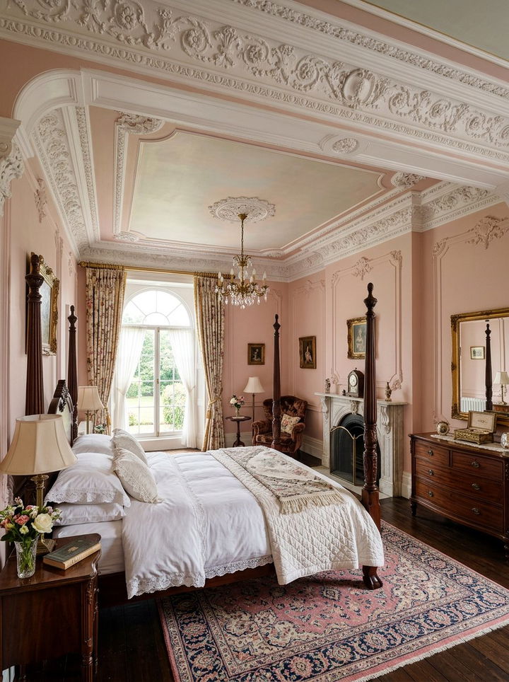 Plaster Crown Molding - 30 bedroom wall texture ideas