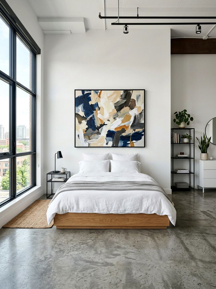 Platform Bed White Industrial Bedroom - 30 industrial white bedroom ideas