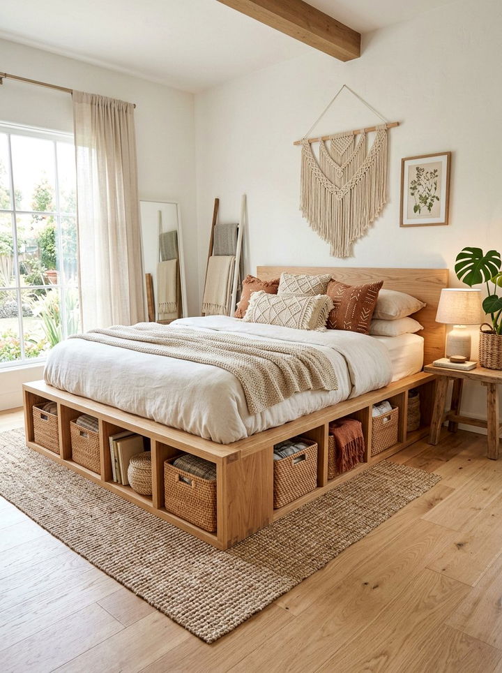 Platform Bed With Cubbies - 30 bedroom small space solutions