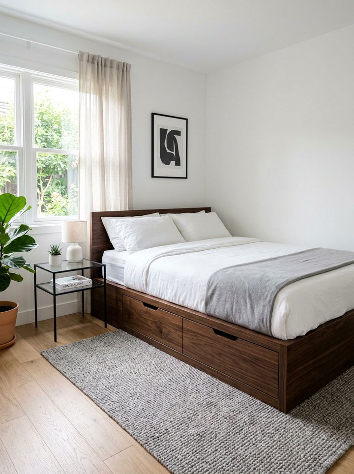 Platform Bed With Drawers - 30 compact bedroom ideas