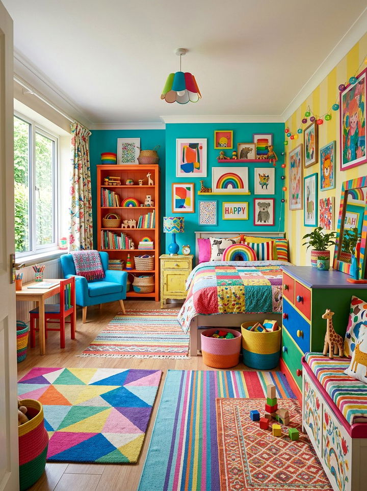 Playful Colorful Bedroom - 30 bedroom on a budget ideas