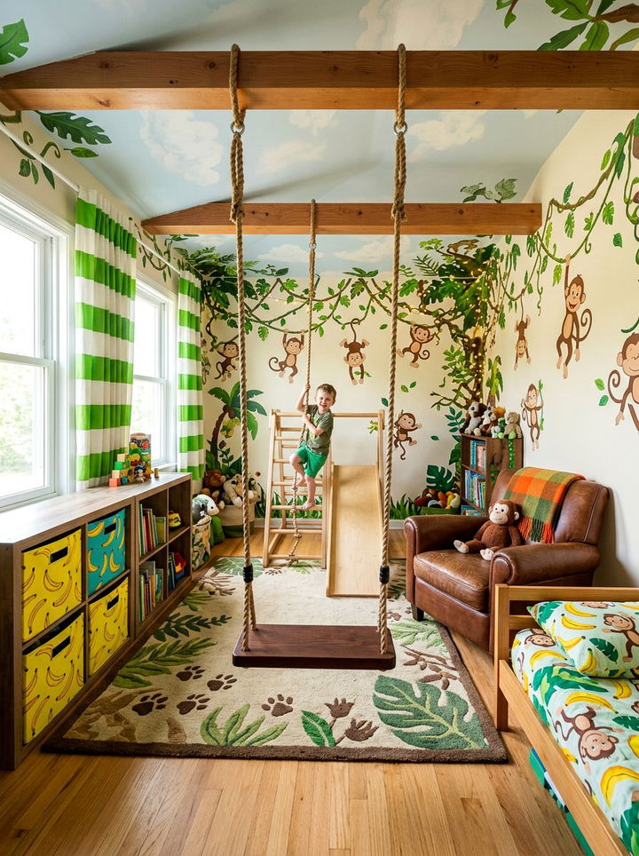 Playful Monkey Bedroom - 30 animal themed bedroom ideas