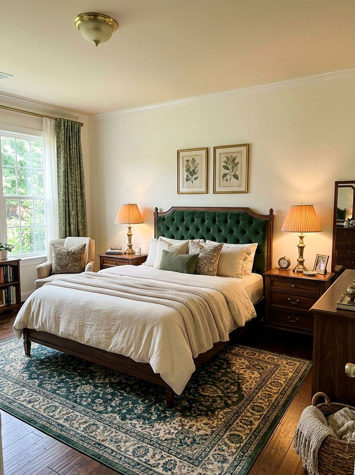 Pleated lampshades - 30 grandmillennial bedroom ideas