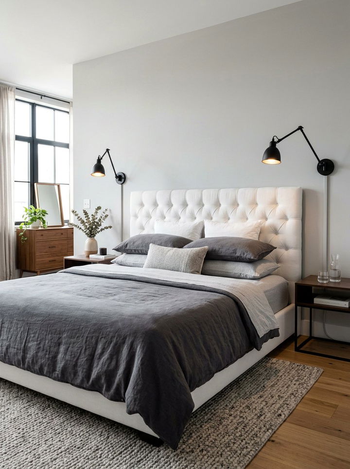 Plug in wall sconces - 30 removable bedroom ideas