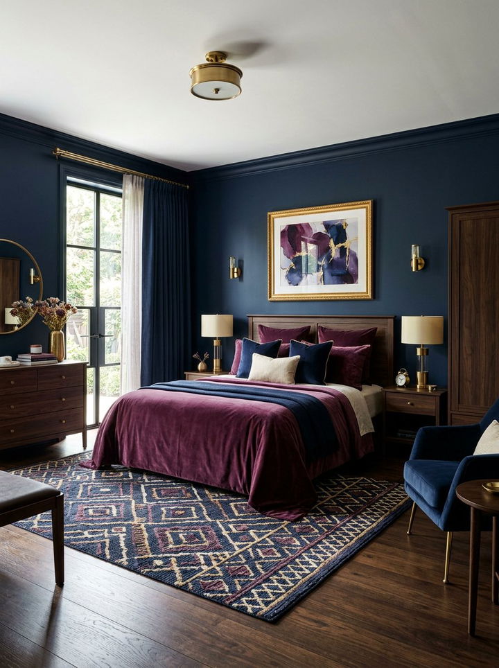 Plum And Navy Blue - 30 plum bedroom ideas