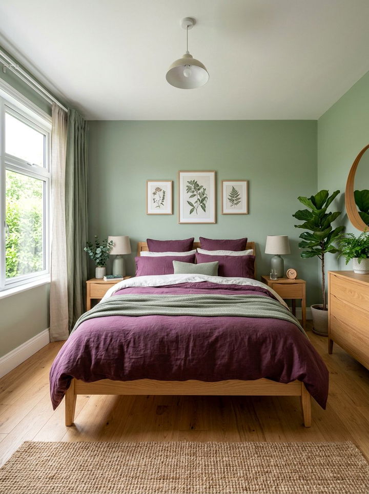 Plum And Sage Green - 30 plum bedroom ideas