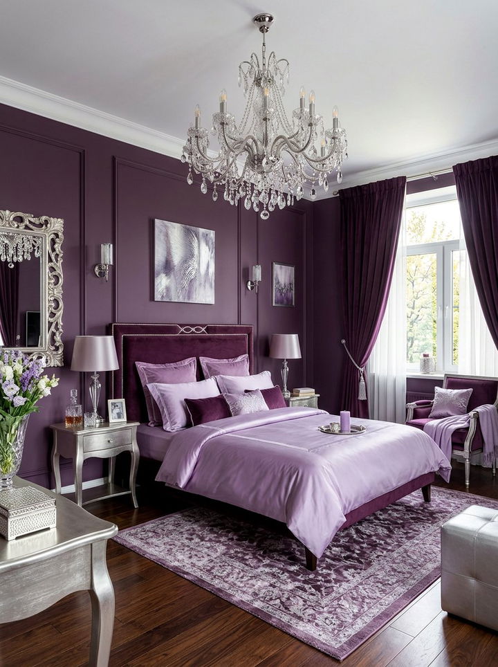 Plum Bedroom - 30 autumn inspired bedroom color ideas