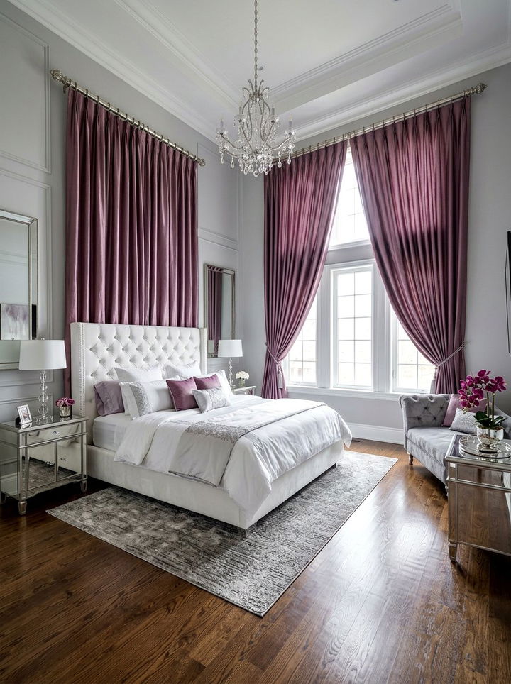 Plum Silk Curtains - 30 plum bedroom ideas