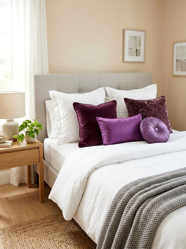 Plum Throw Pillows - 30 plum bedroom ideas
