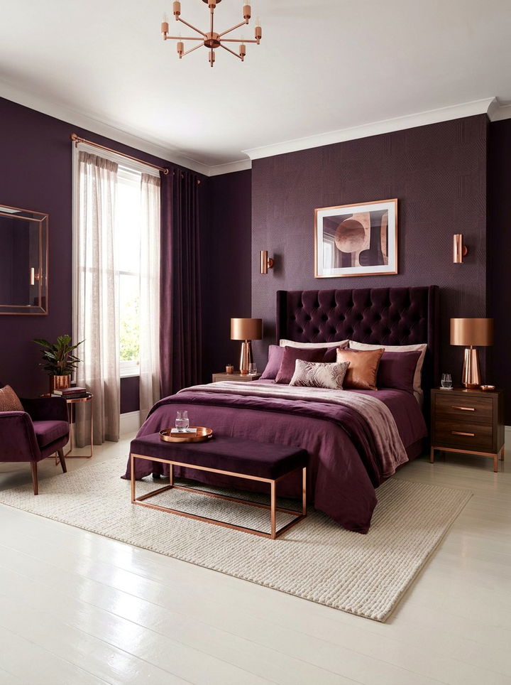 Plum bedroom - 30 colorful bedroom ideas