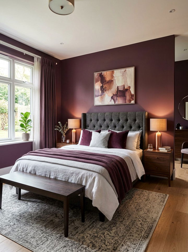 Plum bedroom - 30 romantic bedroom color ideas