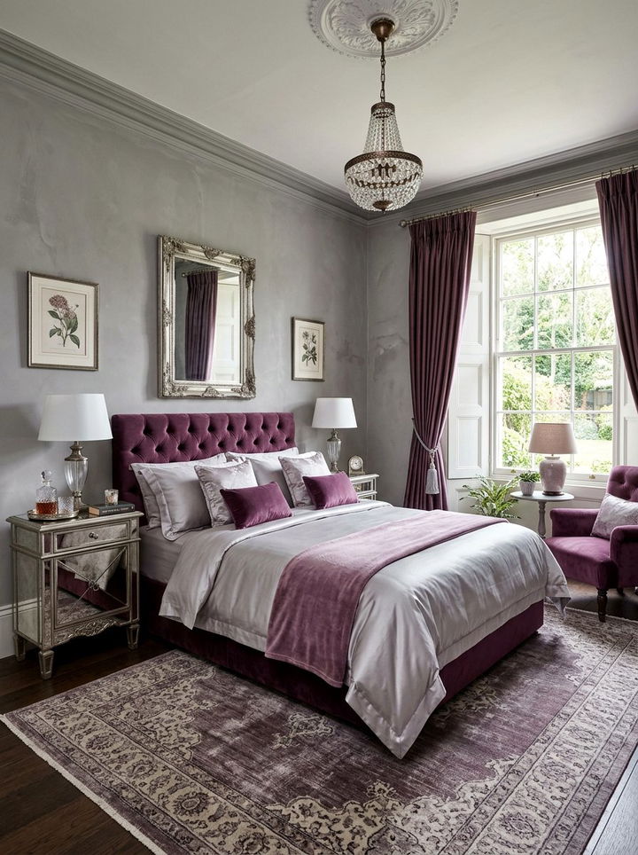 Plum purple vintage bedroom - 30 vintage bedroom color ideas