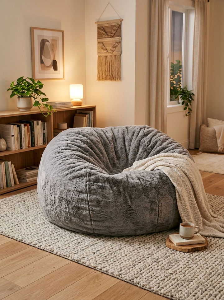 Plush Bean Bag Chair - 30 bedroom chairs