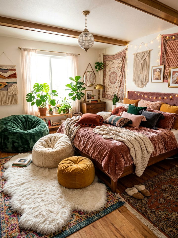 Plush Maximalist Bedroom - 30 cluttercore bedroom ideas