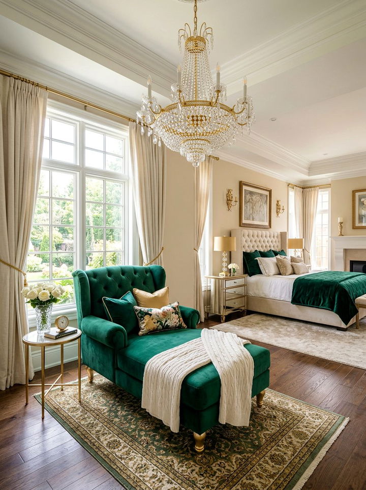Plush Oversized Bedroom Seating - 30 Hollywood regency bedroom ideas