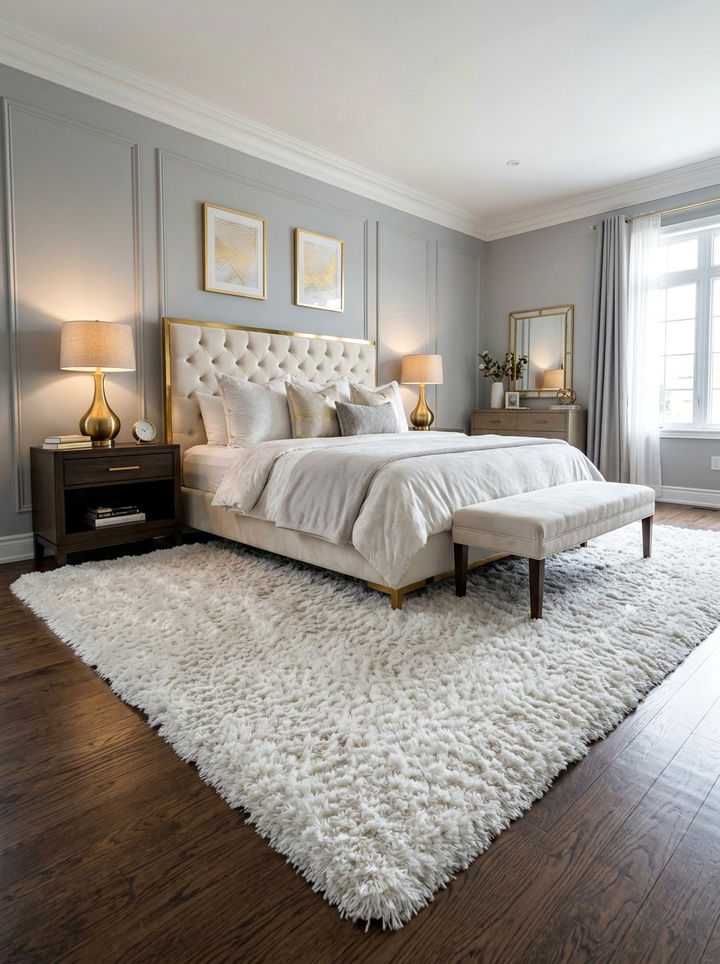 Plush White Shag Rug - 30 bedroom rugs