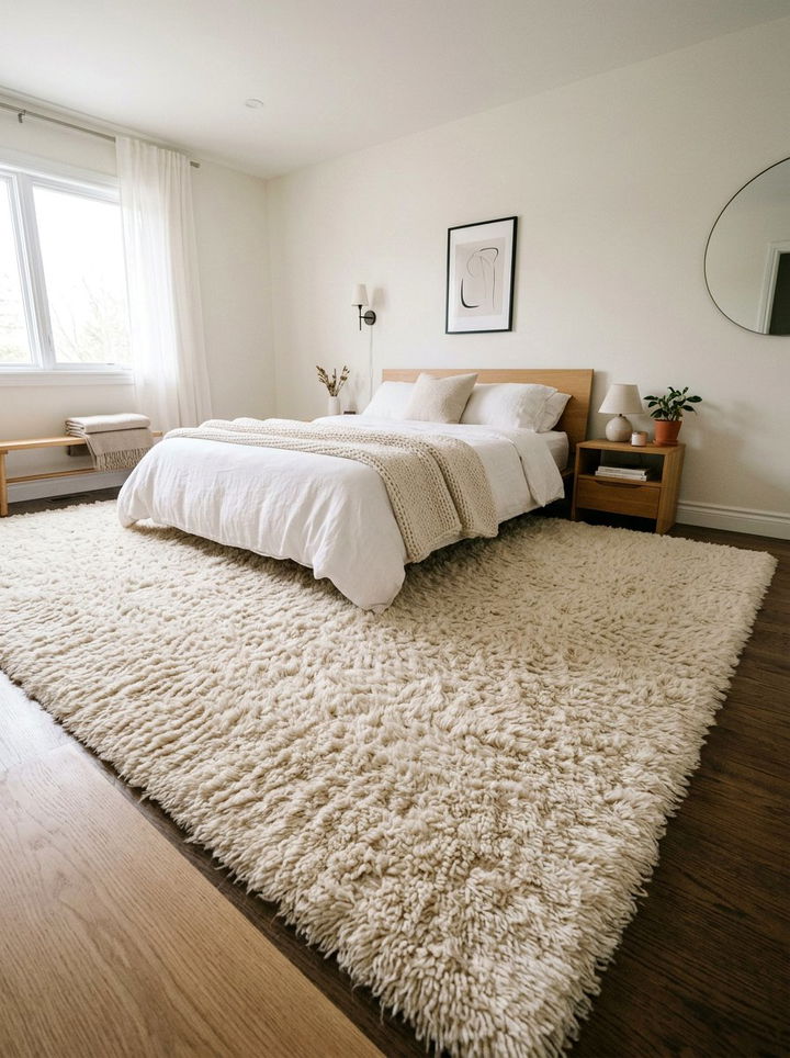 Plush bedroom rug - 30 meditation bedroom ideas
