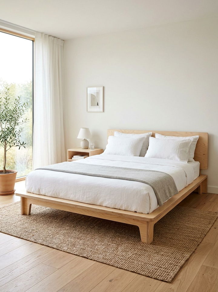 Plywood Bed Frame - 30 DIY bedroom ideas