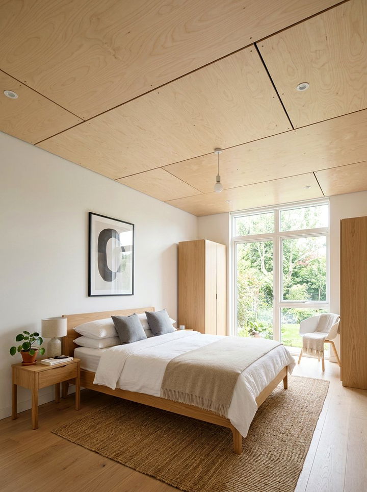Plywood Ceiling - 30 bedroom ceiling ideas