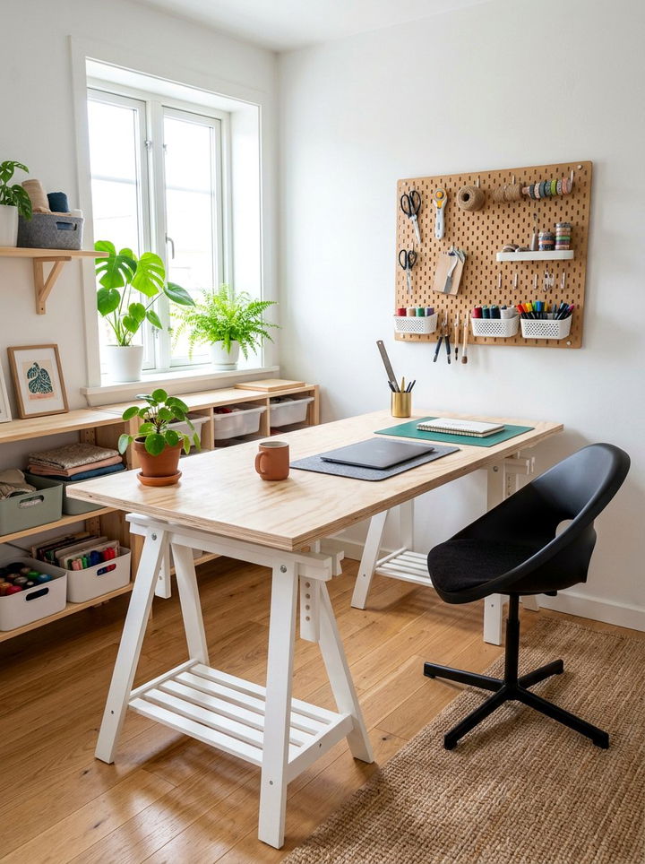 Plywood DIY Desk - 30 bedroom study desk ideas