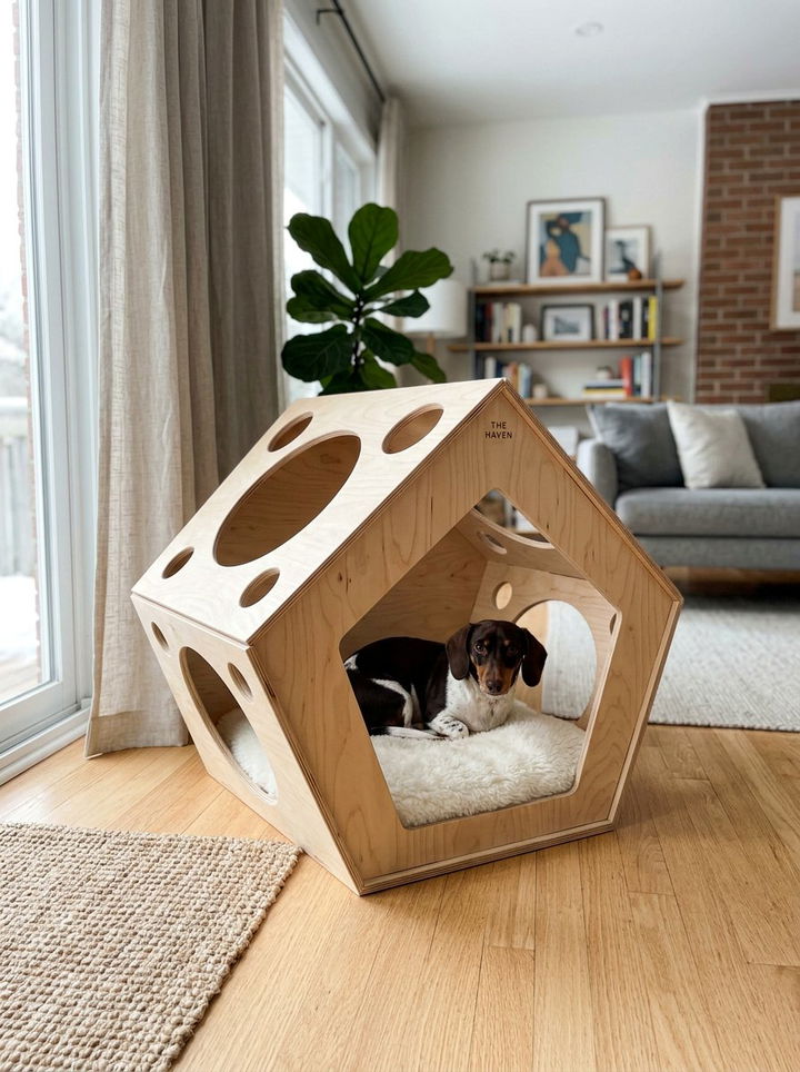 Plywood Dog House Indoor - 30 dog bedroom ideas