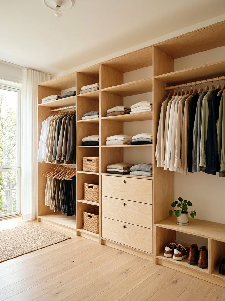 Plywood Modern Closet - 30 bedroom closet ideas