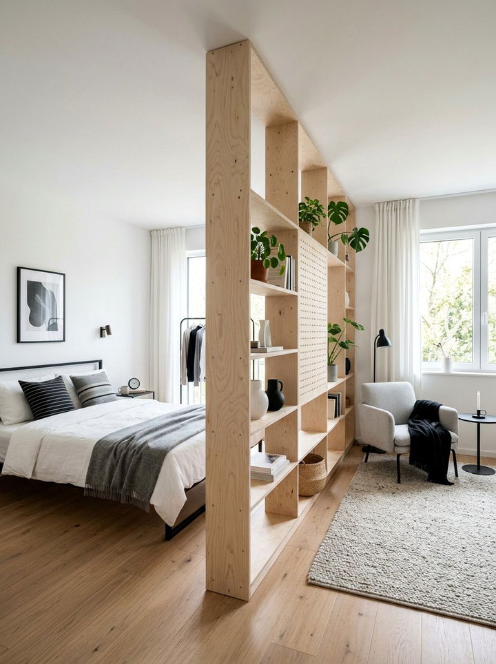 Plywood Room Divider - 30 bedroom closet dividers