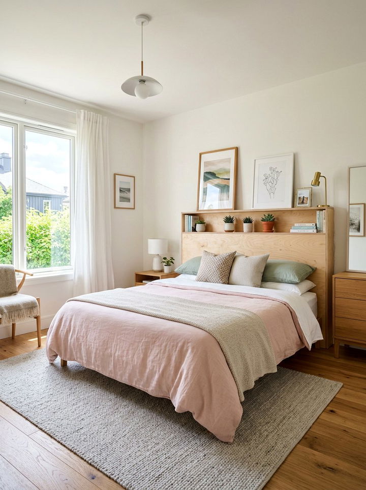 Plywood Shelf Headboard Bedroom - 30 bedroom DIY headboard ideas